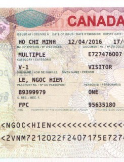 Visa Du lịch: Lê Ngọc Hiền