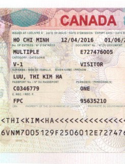 Visa Du lịch: Lưu Thị Hà