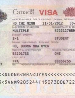 Visa Hồ Dương Nhã Uyên