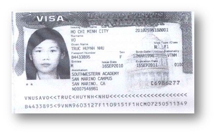 Visa VÕ HUỲNH NHƯ TRÚC