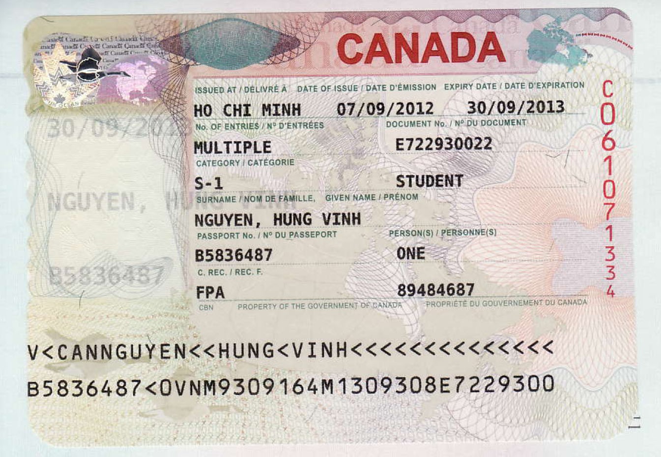 Visa Nguyễn Hưng Vinh